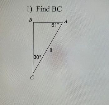 Answered: 1) Find BC B 30° C 61° 8 A | Bartleby