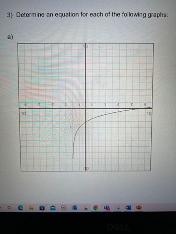 3) Determine an equation for each of the following graphs:
a)
-9
-10
,C
-7
-5
-3
(DELL
-1
-10
.
3
5
7
9
10