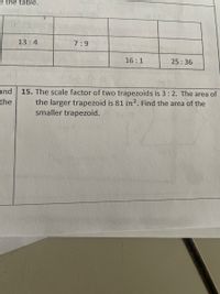 how to find the scale factor of two trapezoids