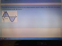 Determine the instantaneous equation for the voltage waveform shown in figure, if Vp=200 Volts, Time period
is 20 milli seconds and =25 degrees.
Vp
EN
