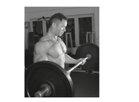 The image shows a person engaged in a barbell curl exercise at a gym. This weightlifting movement is primarily focused on strengthening the biceps. The individual is gripping a barbell with weights on both ends, ensuring a proper stance that involves slight bending at the knees, a stable core, and shoulders back.

### Importance of Barbell Curls:
- **Muscle Building**: Barbell curls target the biceps, helping to increase muscle mass and strength in this area.
- **Improved Grip**: This exercise enhances grip strength, crucial for various other exercises and daily activities.
- **Joint Flexibility**: Regular performance can improve elbow and shoulder joint flexibility.

### Technique Tips:
1. **Starting Position**: Stand with feet shoulder-width apart. Hold the barbell with an underhand grip.
2. **Movement**: Bend the elbows to lift the barbell towards your chest while keeping your back straight.
3. **Control**: Lower the barbell back to the starting position in a controlled manner to maximize muscle engagement.

This exercise is suitable for intermediate to advanced fitness levels and should be performed with appropriate weights to avoid strain or injury. Remember to consult with a certified trainer for personalized guidance.