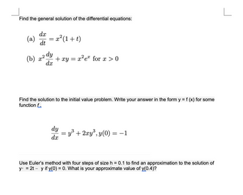 Answered: Find The General Solution Of The… | Bartleby