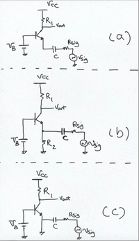 Vcc
Vout
ca)
Rsig
-Vout
Rsig
(b)
Vec
R
Vaut
(c)
Rsig
