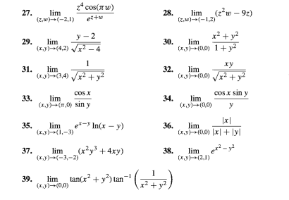 Answered Z Cos Tw 27 Lim Z W 2 1 2 W Bartleby