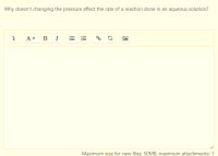 Why doesn't changing the pressure affect the rate of a reaction done in an aqueous solution?
