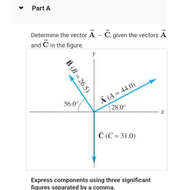 Answered: Part A Determine The Vector Ã – C,… | Bartleby