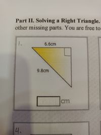 Answered: Part II. Solving A Right Trian Other… | Bartleby