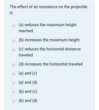 Answered The effect of air resistance on the bartleby