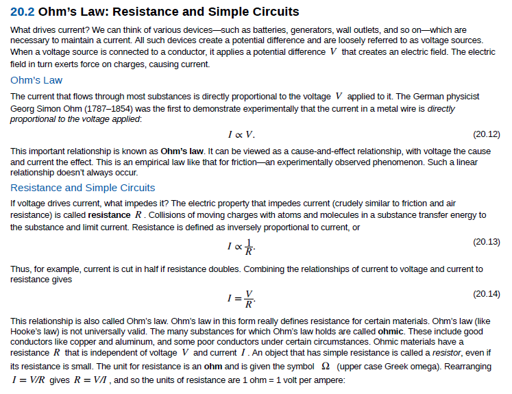 Answered: 20.2 Ohm's Law: Resistance And Simple… | Bartleby