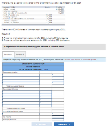 Answered: The following is a partial trial… | bartleby