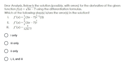 error propagation differentiation