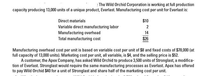 Answered: The Wild Orchid Corporation is working… | bartleby