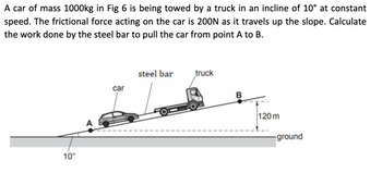 Answered: A car of mass 1000kg in Fig 6 is being… | bartleby