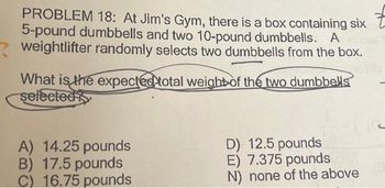 Answered: PROBLEM 18: At Jim's Gym, There Is A… | Bartleby