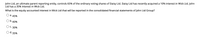 John Ltd, an ultimate parent reporting entity, controls 65% of the ordinary voting shares of Daisy Ltd. Daisy Ltd has recently acquired a 10% interest in Wick Ltd. John
Ltd has a 35% interest in Wick Ltd.
What is the equity accounted interest in Wick Ltd that will be reported in the consolidated financial statements of John Ltd Group?
a. 45%
b. 40%
O C. 30%
O d. 3
35%
