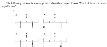 Answered: The Following Uniform Beams Are Pivoted… | Bartleby