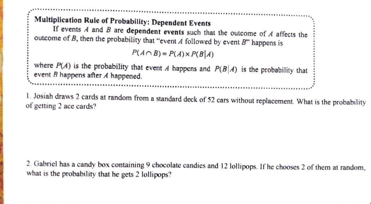 Probability Example: M&M's (AND with dependent events) 