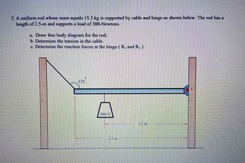 Answered: 2. A Uniform Rod Whose Mass Equals 15.3… | Bartleby