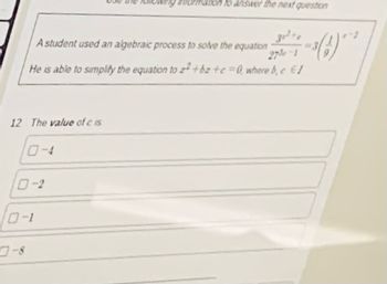 Answered: A Student Used An Algebraic Process To… | Bartleby