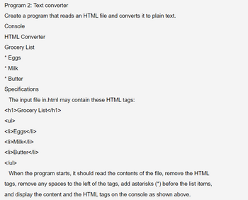 Answered: Program 2: Text Converter Create A… | Bartleby