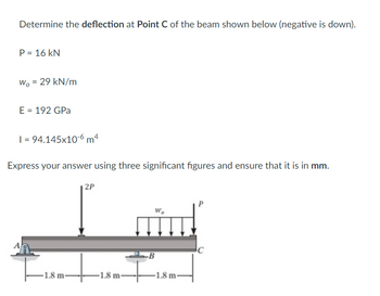 Answered: Determine the deflection at Point C of…