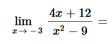 4x + 12
lim
x 3 x²9