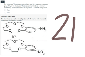 Answered: 21 The presence of the electron… | bartleby