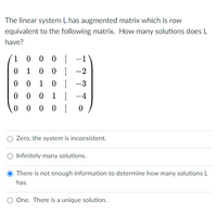 Answered The linear system L has augmented bartleby