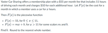 Answered: Yaster Car Sharing Offers A Membership… | Bartleby