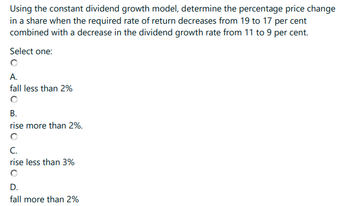 Answered: Using the constant dividend growth… | bartleby