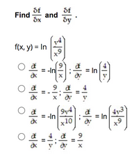 of
Sx
Sf
Find
and
f(x, y) = In
= -In
= In
-In
= In
II
II
II
II
II
II
II
