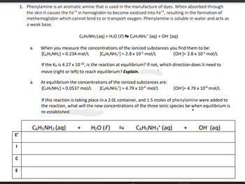 Answered: 1. Phenylamine is an aromatic amine… | bartleby