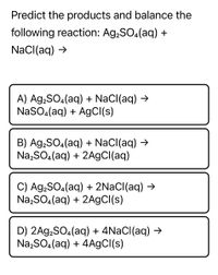 Answered: Predict the products and balance the… | bartleby