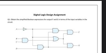 digital logic design assignment questions