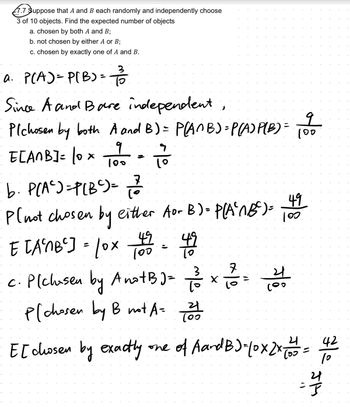 Answered: Why E[chosen By Both A And B] = 10 *… | Bartleby