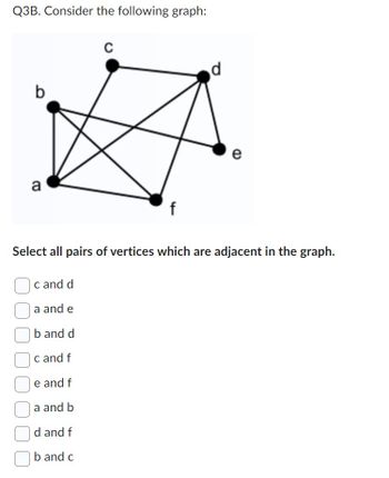 Answered: Q3B. Consider The Following Graph: B A… | Bartleby