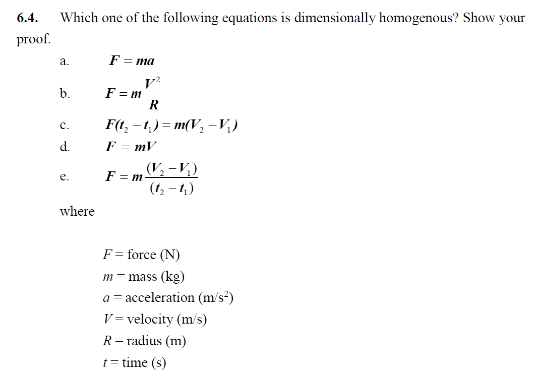 Answered: 6.4 Which one of the following… | bartleby