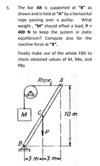 Answered: The Bar AB Is Supported At "B" As Shown… | Bartleby