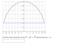 6-
5-
군
-7 -6 -5 -4 -3 -2 -1
3
4 5
Find the area inside the circle x + y?
72 above the line y = 2.
2.
