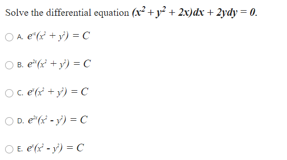 Answered Solve The Differential Equation X Y Bartleby