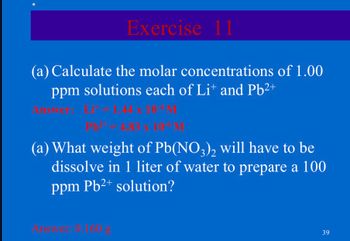 Answered: Exercise 11 (a) Calculate The Molar… | Bartleby