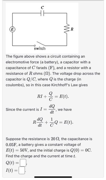 Answered: E switch The figure above shows a… | bartleby