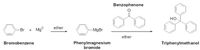 Benzophenone
но.
ether
Br
Mg°
-MgBr
+
ether
Phenylmagnesium
bromide
Bromobenzene
Triphenylmethanol
