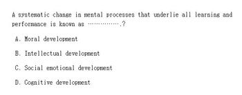 Answered A systematic change in mental processes bartleby