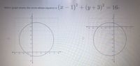 (r-1) + (y + 3)² = 16-
Which graph shows the circle whose equation is
