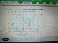 v 3
4.
V 5
Write the equation of a sine or cosine function to describe the graph.
2.
15
2
4
4
Check
%24
3,
4.
1.
1.
