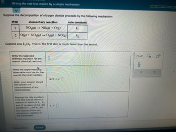 Answered: step 1 elementary reaction NO₂(9) NO(g)… | bartleby