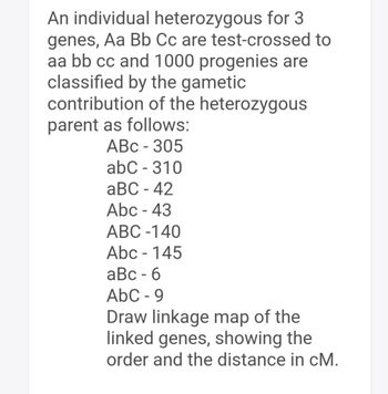 Solved Result of double crossovers in a triple heterozygote