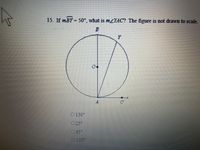 15. If mBY= 50°, what is mYAC? The figure is not drawn to scale.
%3D
A
O 130
025
65
O 100
