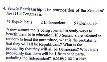 Answered: 4. Senate Partisanship The Composition… | Bartleby